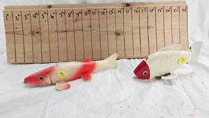 lot 108 image: Pair of Vintage Handcarved Spearing Decoys