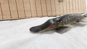 lot 114 image: Early Handcarved Pike Spearing Decoy