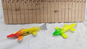 lot 128 image: Pair Hand Carved Spearing Decoys