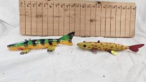 lot 136 image: Pair of Early Hand Carved Spearing Decoys