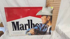 lot 94 image: Marlboro Cigarette Metal Vintage Sign