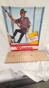 lot 93 image: Winston Lights Cigarette Metal Vintage Sign