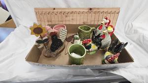 lot 89 image: Chicken Lot as Pictured with Sugar and Creamer Set