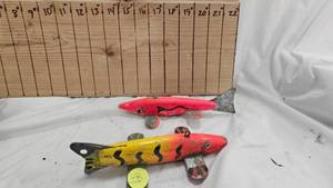 lot 99 image: 2 Hand Carved Vintage Spearing Decoys