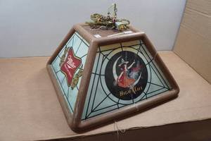 lot 7 image: Vintage Miller Beer Hanging Bar Light