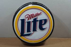 lot 19 image: Vintage 18.5 Round Miller Light Wall Sign