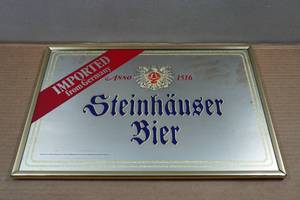 lot 21 image: Germany Import Steinhauser Beer Bar Mirror Sign