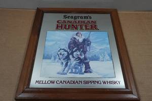 lot 24 image: Vintage Seagrams Canadian Hunter Whiskey Bar Mirror