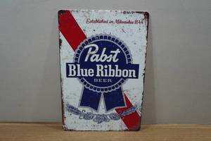lot 40 image: Novelty Metal Sign - Pabst Blue Ribbon