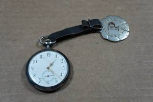 lot 1 image: Antique Omega Grand Prix Paris 1900 Enameled Silver Mens Pocket Watch