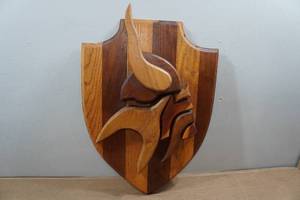 lot 76 image: Wooden Minnesota Vikings Logo Sign