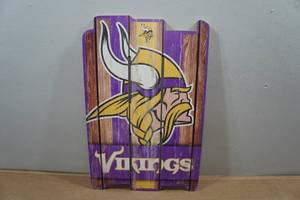 lot 79 image: Minnesota Vikings Wooden Sign