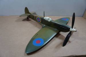 lot 127 image: Handmade Wood Spitfire of England WWII Airplane