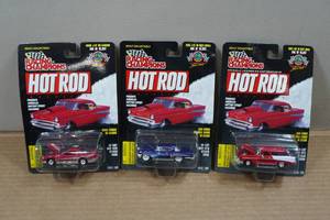 lot 159 image: Racing Champions Hot Rod Die Casts - Chevy Impala, Camaro, Nomad