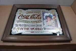lot 201 image: Vintage Coca-Cola Framed Mirror