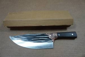 lot 264 image: 13 Hammered Carbon Steel Chef Knife