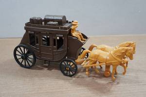 lot 303 image: Vintage Processed Plastic Co Stage Coach Horse and Rider