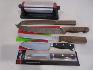 lot 18 image: Knives, Sharpening Stone