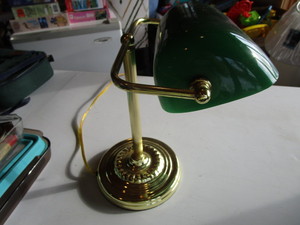 lot 77 image: Desk Lamp, Green Shade