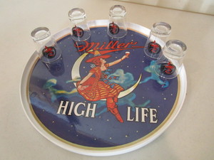 lot 95 image: Miller High Life Tray, Shot Glasses