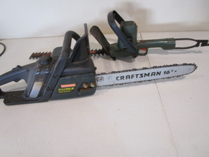 lot 102 image: Craftsman Chainsaw, B&D Hedger