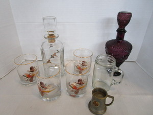 lot 154 image: Decanters, Glasses, Mini Stein