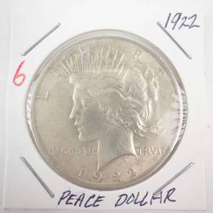 lot 6 image: 1922 Peace Dollar