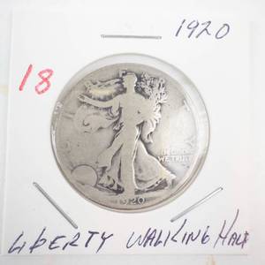 lot 18 image: 1920 Walking Half Dollar