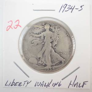 lot 22 image: 1934-S Walking Half Dollar