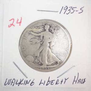 lot 24 image: 1935-S Walking Half Dollar