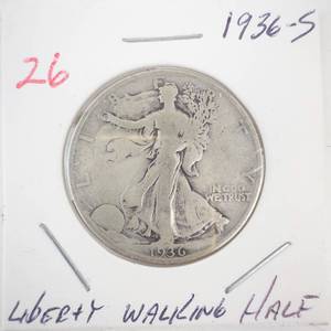 lot 26 image: 1936-S Walking Half Dollar