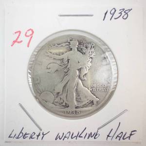 lot 29 image: 1938 Walking Half Dollar