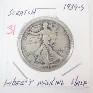 lot 31 image: 1939-S Walking Half Dollar (scratches)