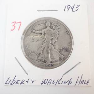 lot 37 image: 1943 Walking Half Dollar