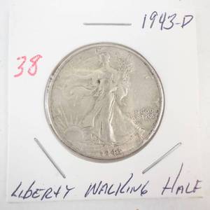 lot 38 image: 1943-D Walking Half Dollar