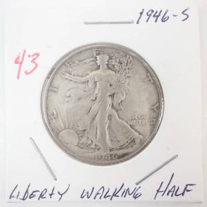 lot 43 image: 1946-S Walking Half Dollar