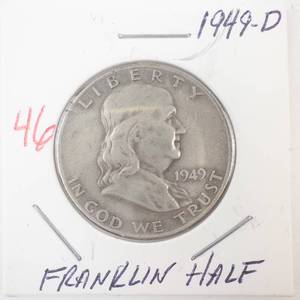 lot 46 image: 1949-D Franklin Half Dollar