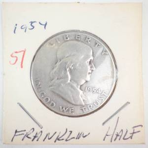 lot 51 image: 1954 Franklin Half Dollar