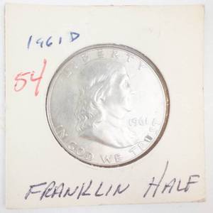 lot 54 image: 1961-D Franklin Half Dollar