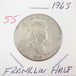 lot 55 image: 1963 Franklin Half Dollar