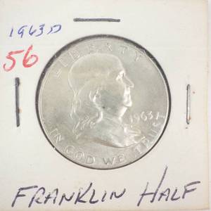 lot 56 image: 1963-D Franklin Half Dollar