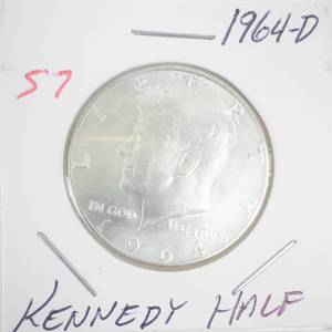 lot 57 image: 1964-D Kennedy Half Dollar