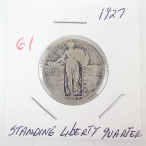 lot 61 image: 1927 Standing Liberty Quarter