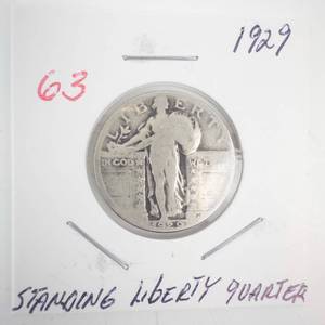 lot 63 image: 1929 Standing Liberty Quarter