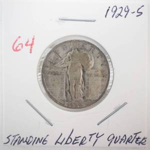lot 64 image: 1929-S Standing Liberty Quarter