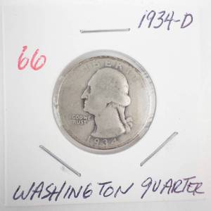 lot 66 image: 1934-D Washington Quarter