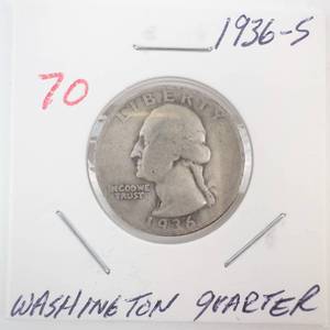 lot 70 image: 1936-S Washington Quarter