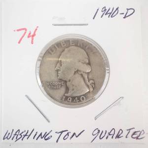 lot 74 image: 1940-D Washington Quarter