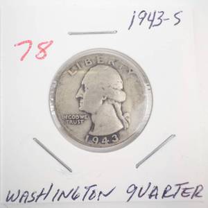 lot 78 image: 1943-S Washington Quarter
