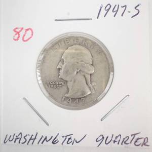 lot 80 image: 1947-S Washington Quarter